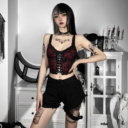 Lace Trim Backless Camisole Top for Women