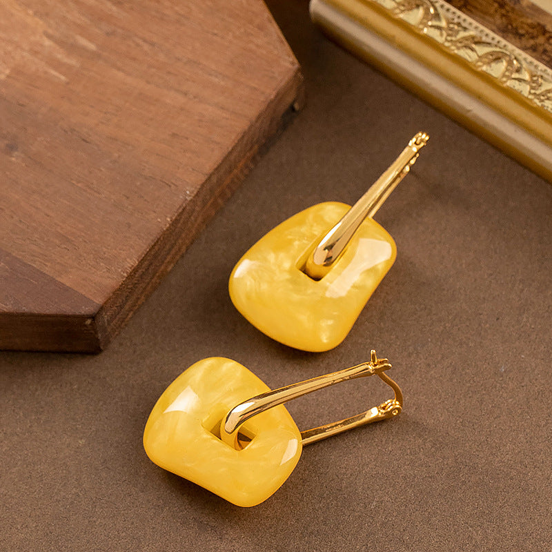 Elegant Geometric Wax-Resin Earrings For Women