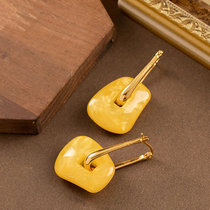 Elegant Geometric Wax-Resin Earrings For Women