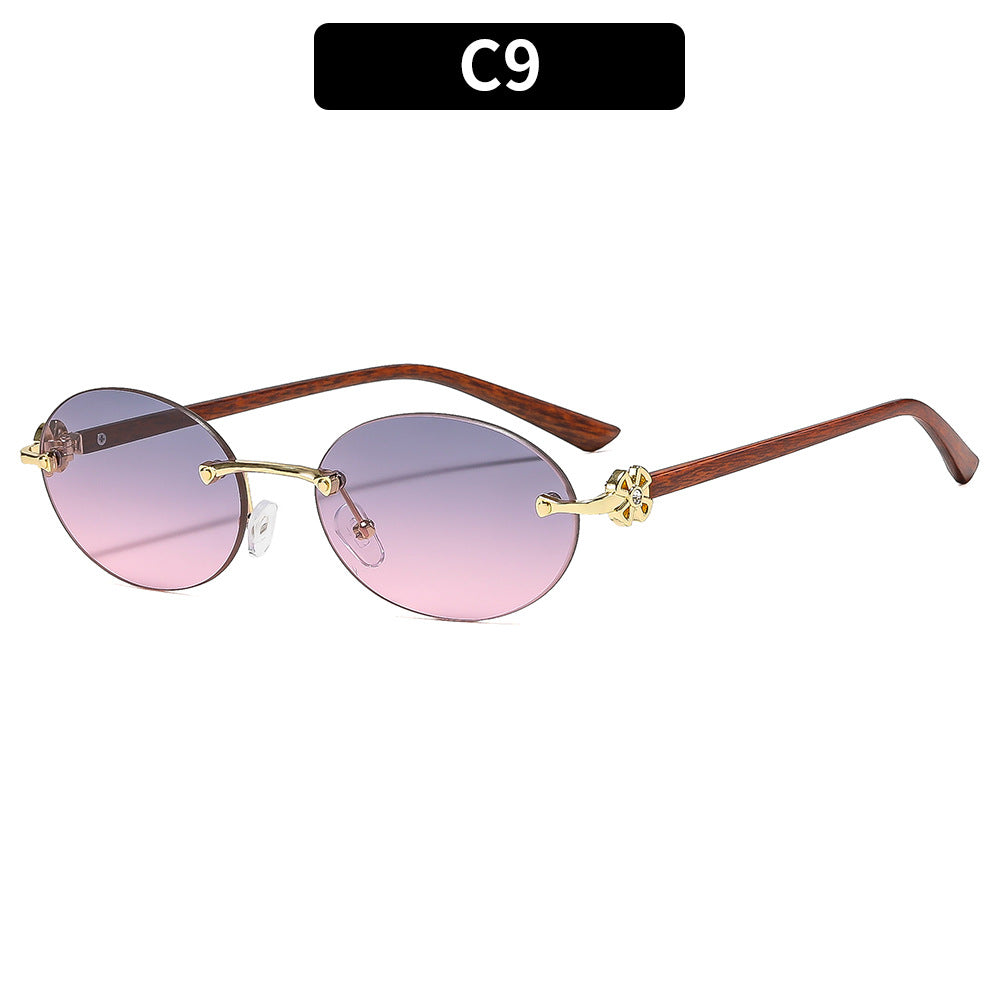 Oval Frame UV400 Sunglasses Fashionable Women's Outdoor Shades