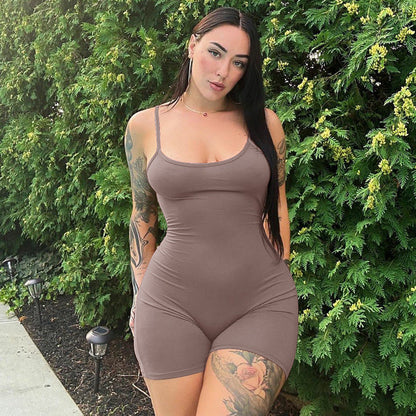 Backless Ruched Jumpsuit Sexy Slim Fit