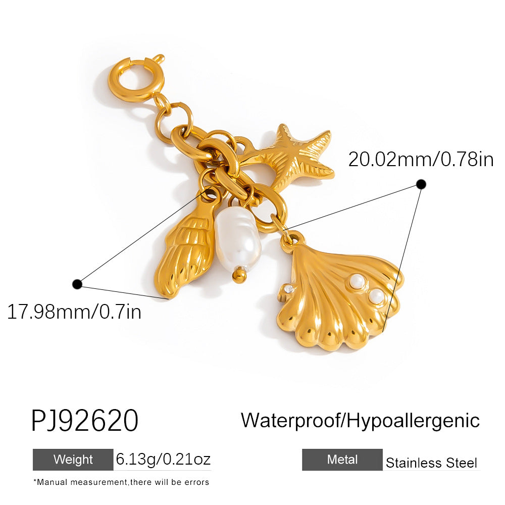 Stainless Steel Bikini Clips with Flower Pearl Pendant DIY Jewelry