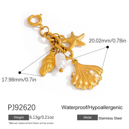 Stainless Steel Bikini Clips with Flower Pearl Pendant DIY Jewelry
