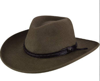 Stylish Wool Fedora Hats with Decorative Bands for Men