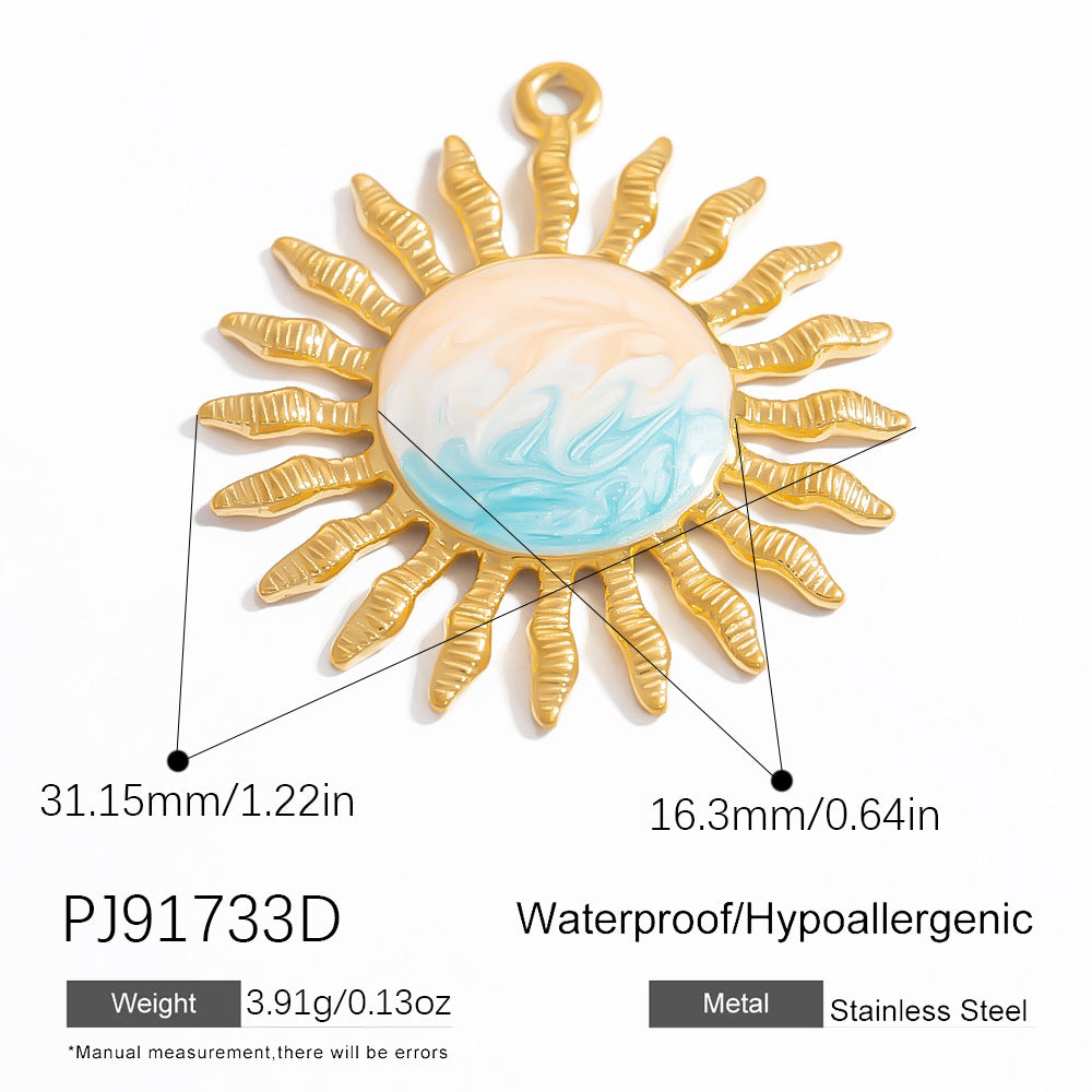 DIY Jewelry Accessories Stainless Steel Sun Shell Necklace