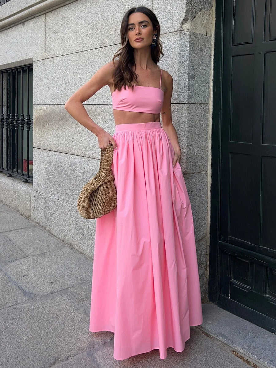 Cotton Sleeveless Long Dress Lingerie Set Sexy Style