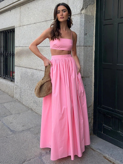 Cotton Sleeveless Long Dress Lingerie Set Sexy Style