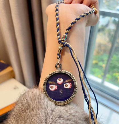 Tangka Black God Of Wealth Dharma Eye Tibetan Sweater Chain Necklace