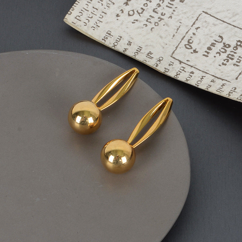Geometric Gold Plated Earrings For Women Fashion Luxurious Style