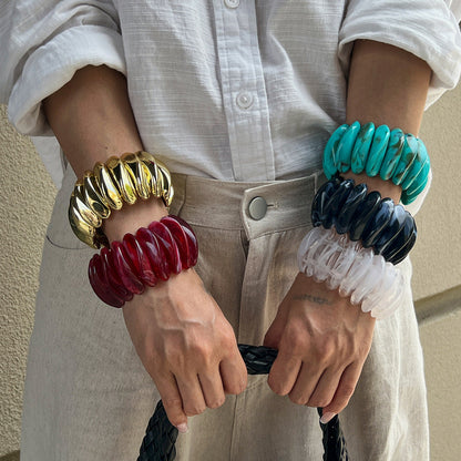 Unique Resin Gradient Bangle Stylish Stretch Bracelet
