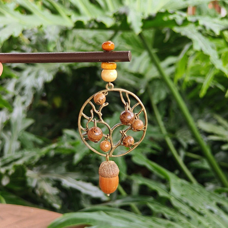 Flower Hairpin Handmade Alloy Hair Accessories Ethnic Style
