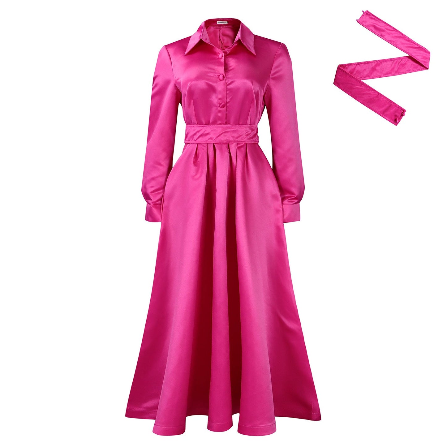 Women鈥檚 Elegant A-Line Dress With Belt