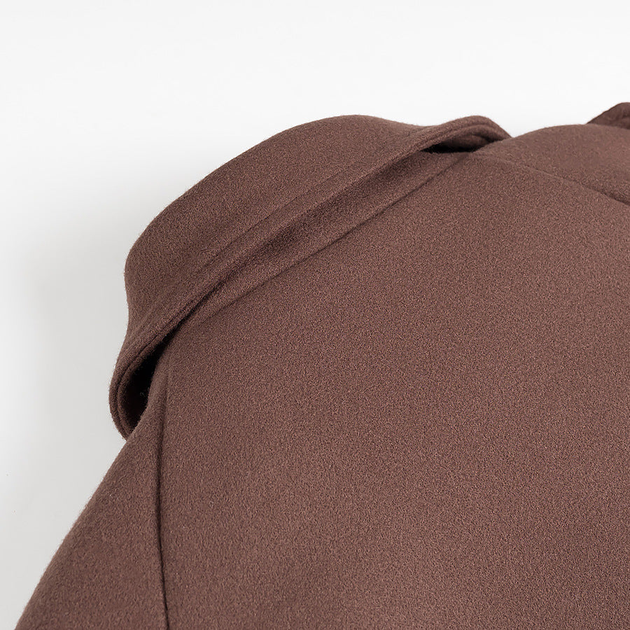 Winter Notch Collar Crop Pea Trench Coat