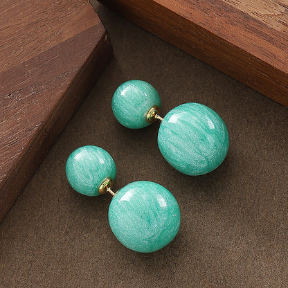 Chic Sweet Geometric Jelly Color Resin Stud Earrings