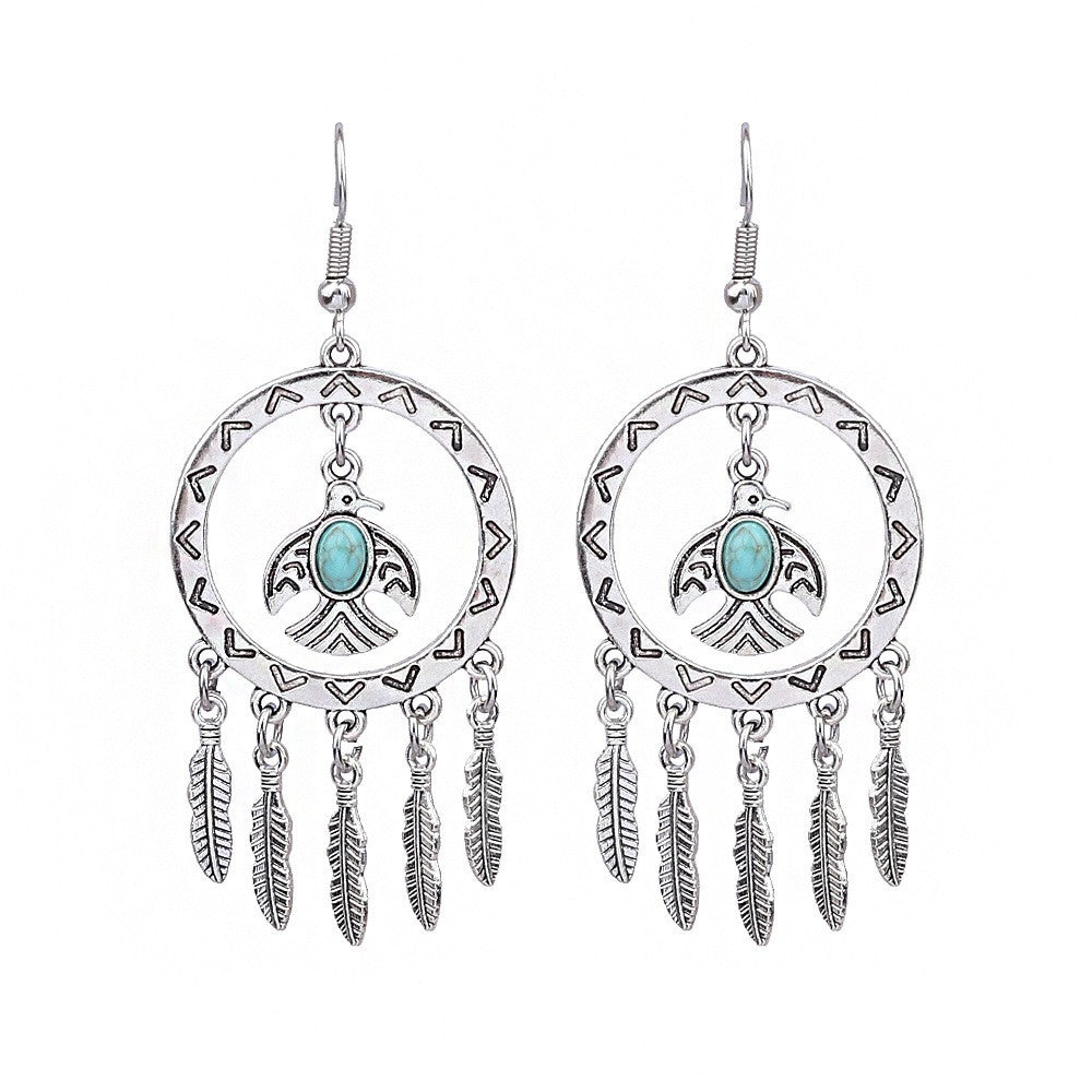 Bohemian Tassel Drop Earrings Geometric Alloy Earrings