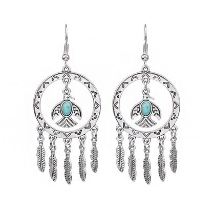 Bohemian Tassel Drop Earrings Geometric Alloy Earrings