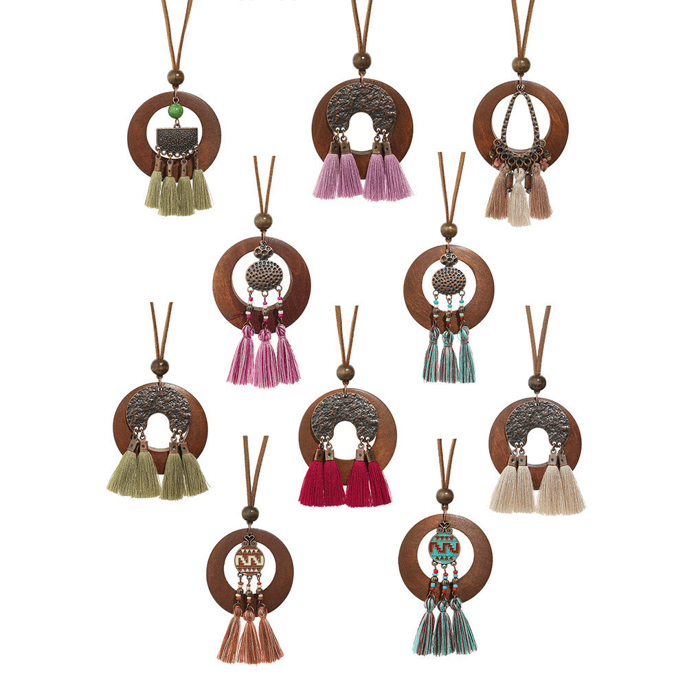 Bohemian Floral Shell Necklace Vintage Style Accessories