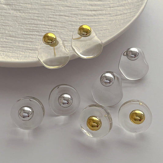 Simple Irregular Transparent Resin Earrings