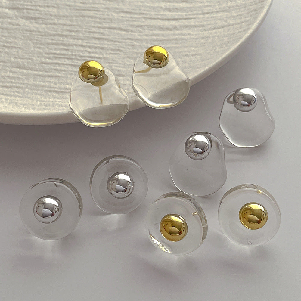 Simple Irregular Transparent Resin Earrings