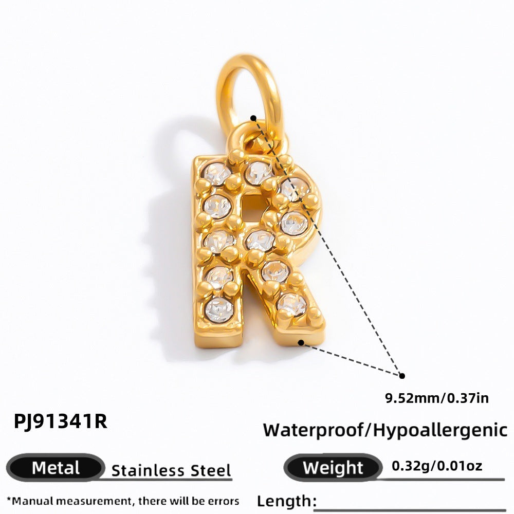 DIY Letter Pendant Necklace and Bracelet Set Stainless Steel Accessories