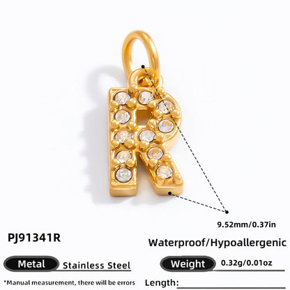 DIY Letter Pendant Necklace and Bracelet Set Stainless Steel Accessories