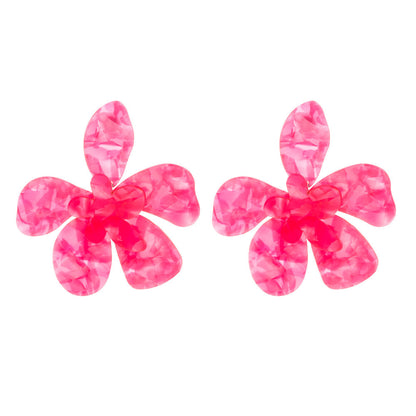 Trendy Floral Acrylic Drop Earrings Retro Style for Women