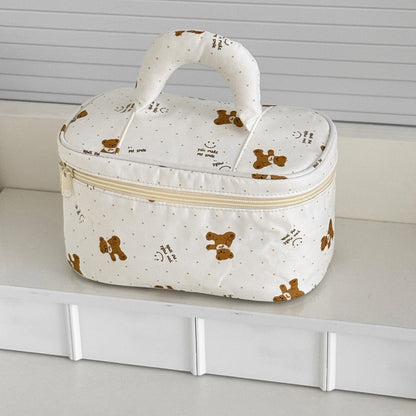 Cute Bear Print Large Capacity Makeup Bag