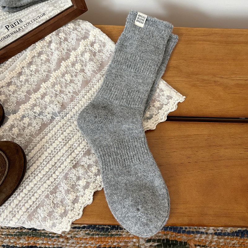 Trendy Wool Vertical Striped Warm Crew Socks