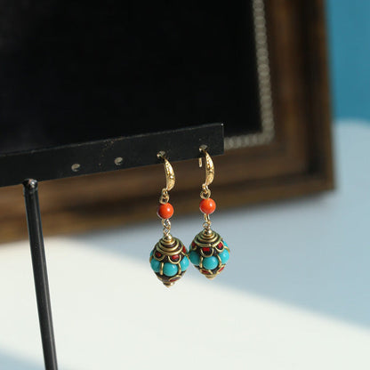 New Nepal Exotic Earrings Jewelry Ethnic Online Celebrity Temperament Contrast Earrings