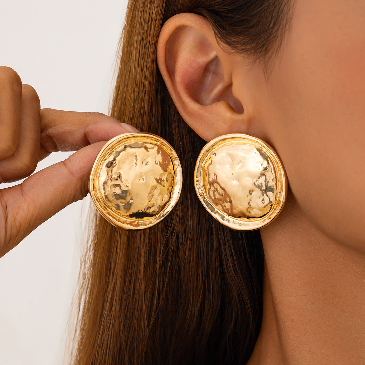 Geometric Heart-Shaped Metal Earrings For Women