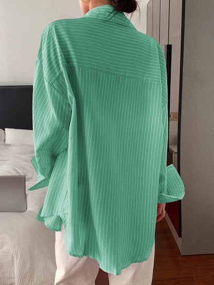 Casual Striped Long Sleeve Women's Shirt