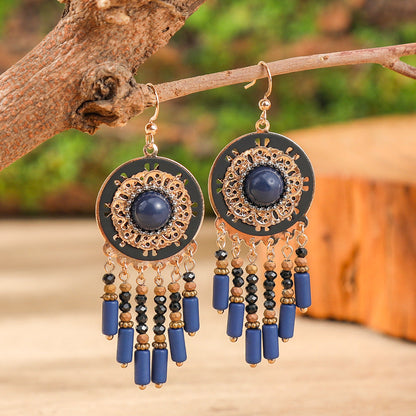 Fashion Tassel Bead Earrings for Women Stylish Vintage Jewelry
