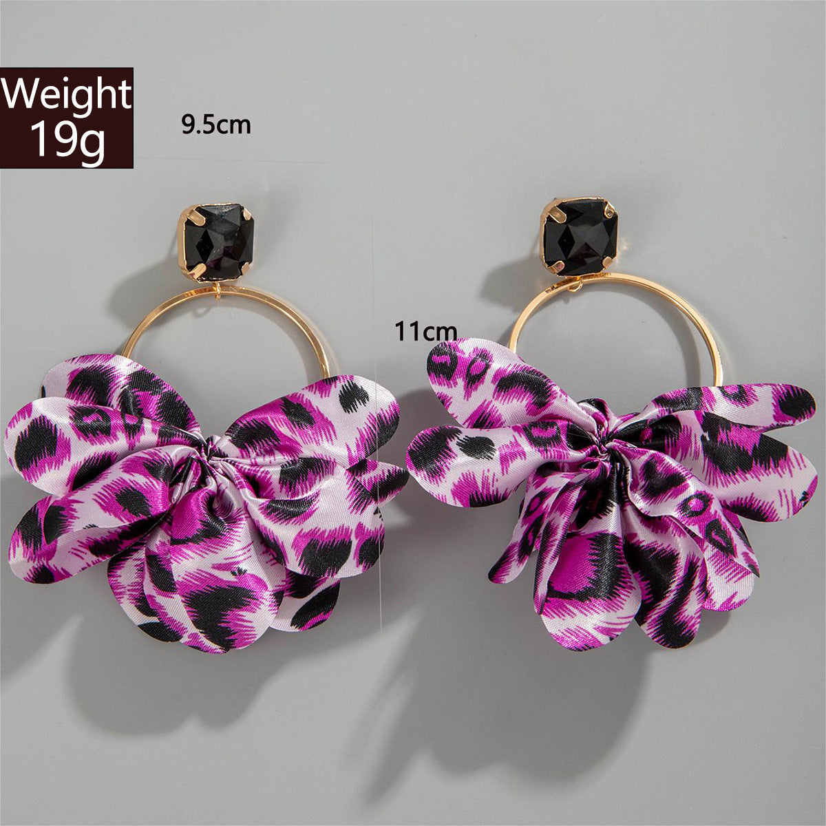 Geometric Leopard Print Resin Drop Earrings For Women