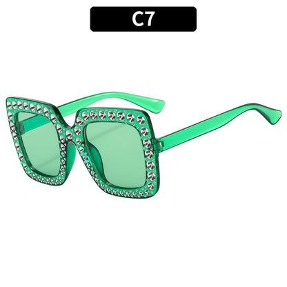 Colorful Disco Party Diamond Frame Sunglasses Retro Style