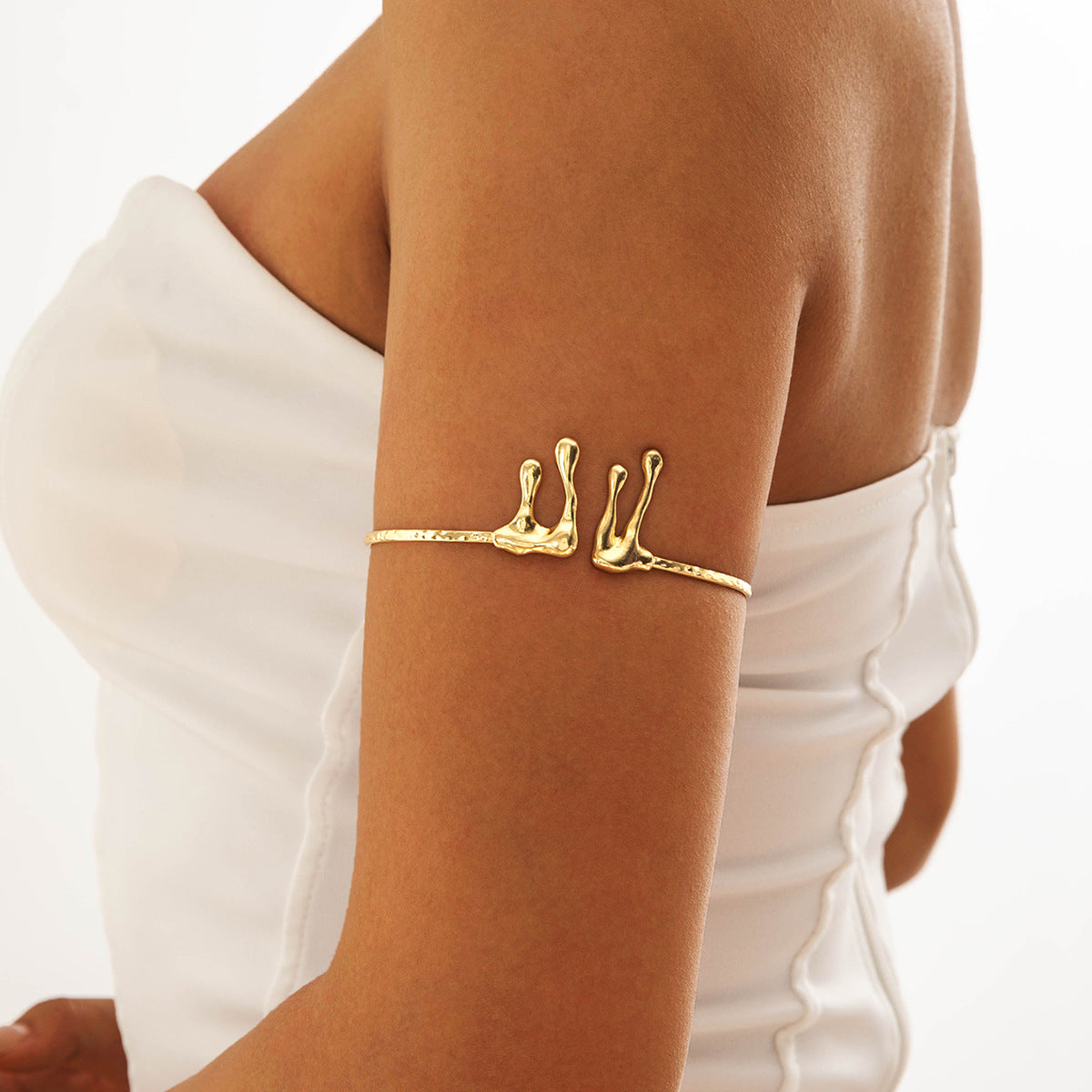 Floral Open Arm Cuff Bracelet Geometric Punk Style Beach Party Jewelry