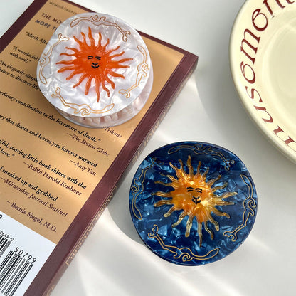 Sun Flower Round Acetate Claw Clip
