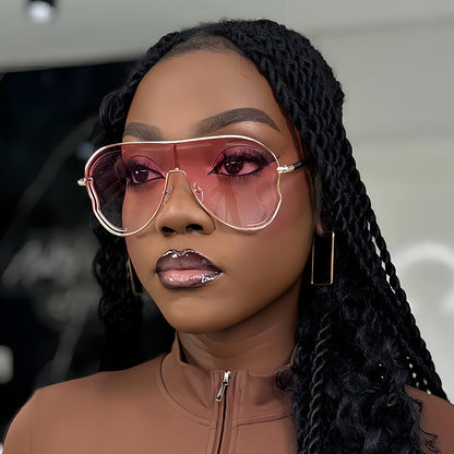 Trendy Oversized Cat-Eye Sunglasses UV400 Protection