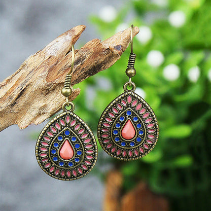 Colorful Geometric Drop Oil Dangle Earrings for Women