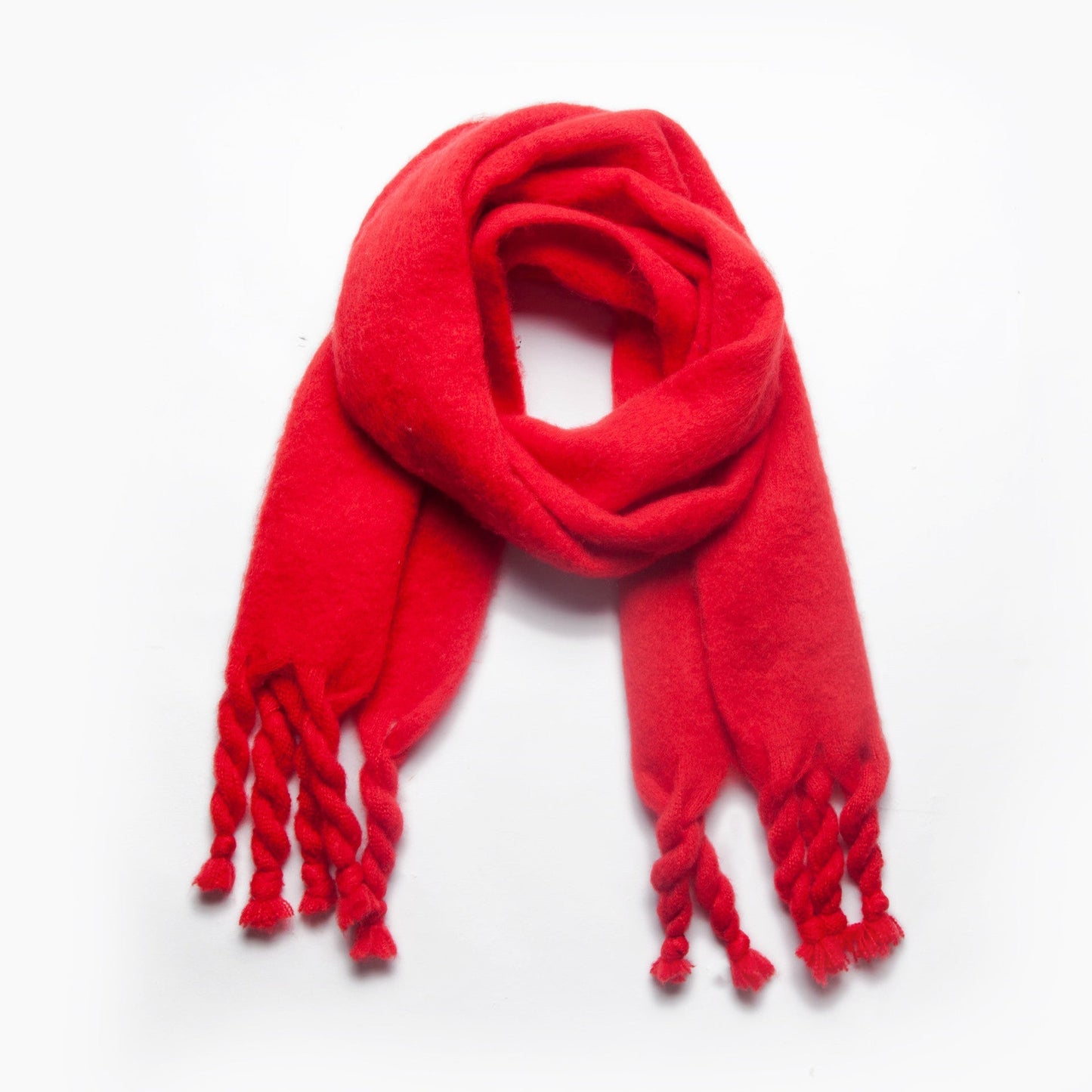 Simple Solid Color Tassel Scarves