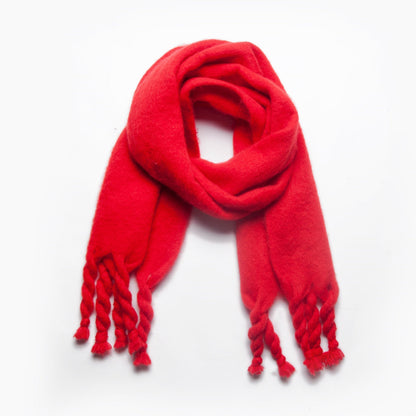 Simple Solid Color Tassel Scarves