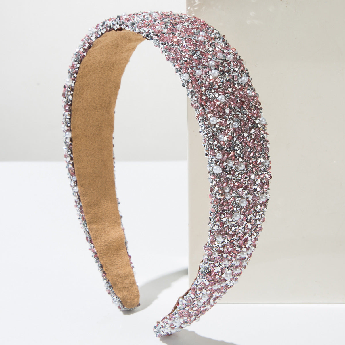 Colorful Pearls Rhinestone Headband Glamorous Women's Hair Accessory