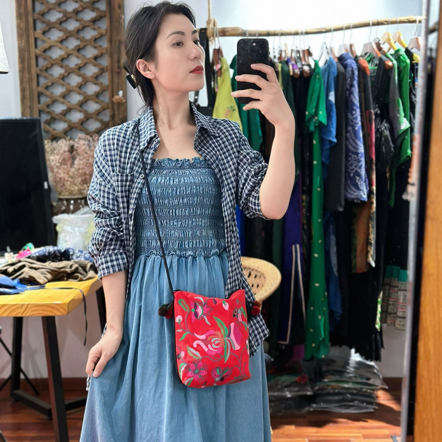 Embroidery Bag Oblique Hanging Embroidery Bag Embroidery Gift Bag