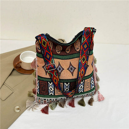 Tibetan Ethnic Style Bag Large Capacity Bohemian Shoulder Messenger Bag