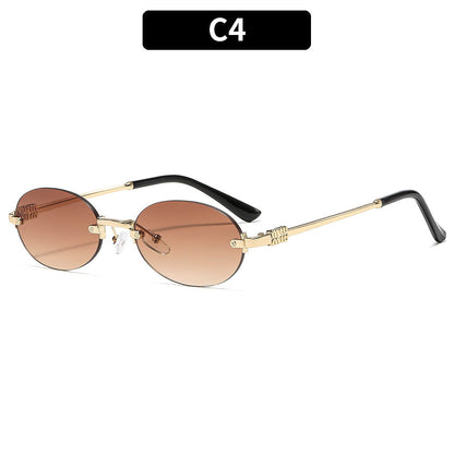 Oval Frame Sunglasses Stylish UV400 Protection