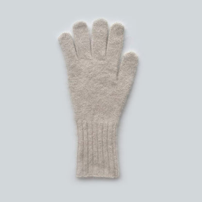 Raccoon Fur Knitted Touchscreen Gloves Stylish Long Warm Five-Finger Winter Gloves