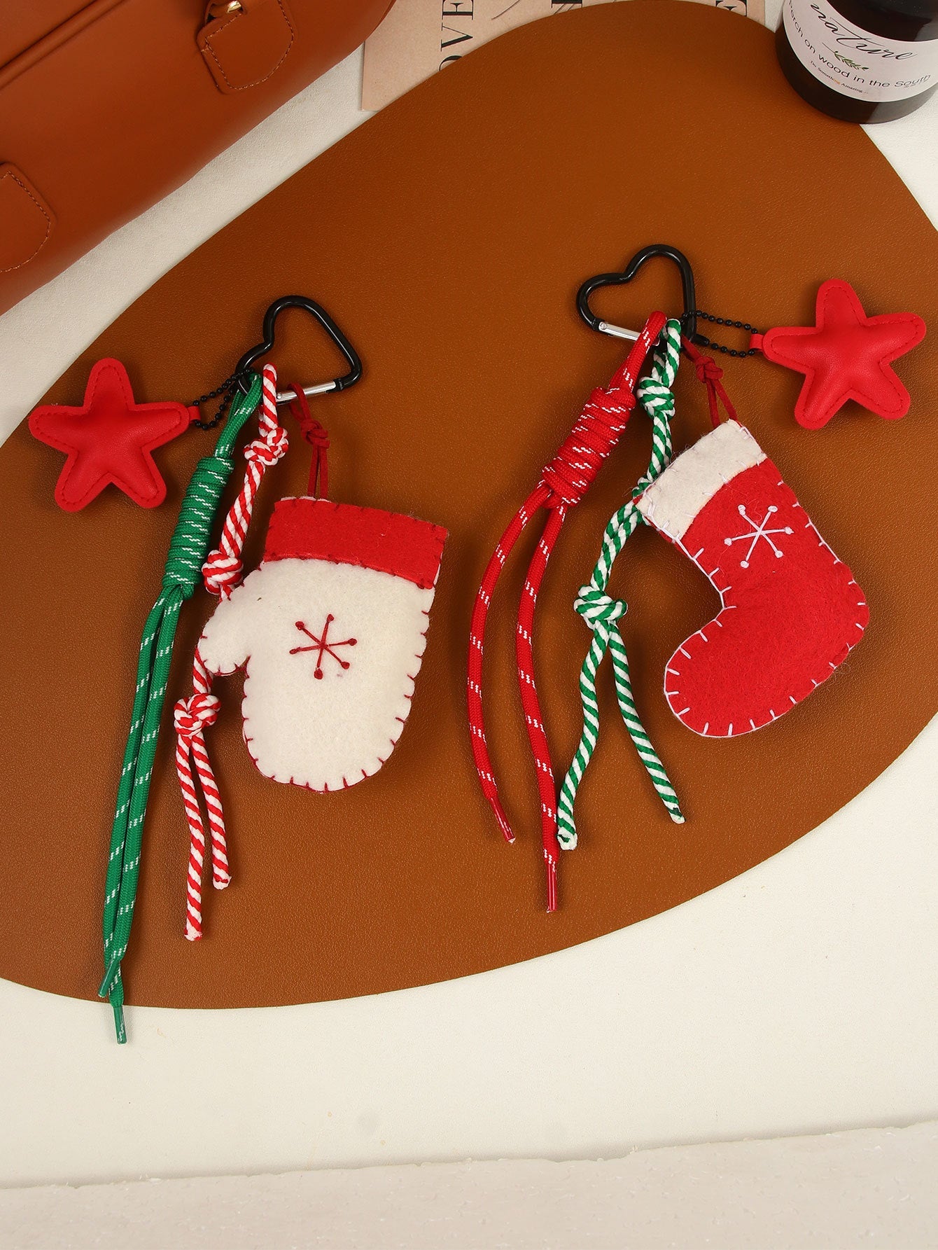 Creative Knit Beanie Christmas Theme Bag Charm
