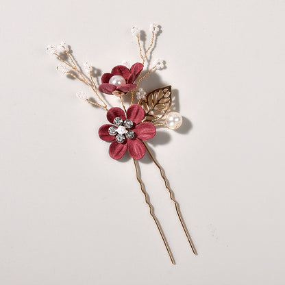 Bridal Floral Hair Accessories Forest Style Blue Flower Hairpin Wedding Hairpiece