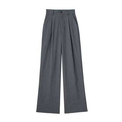 Casual High Waisted Pleated Loose Dress Pants
