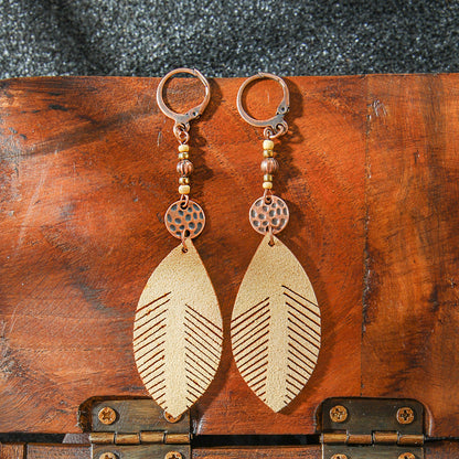 Retro Geometric Tassel Earrings Vintage Style for Women