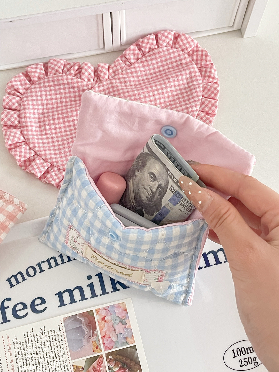 Floral Pattern Storage Pouch Stylish Cotton Bag